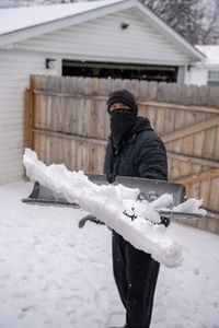 Man standing on snow