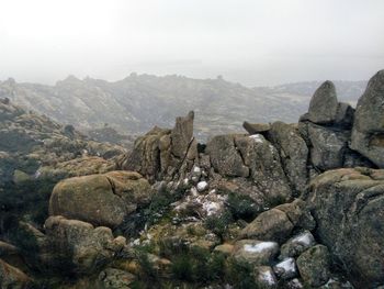 Scenic view of rocky mountains against sky