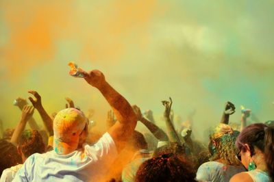 People celebrating holi festival