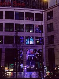 View of illuminated building at night