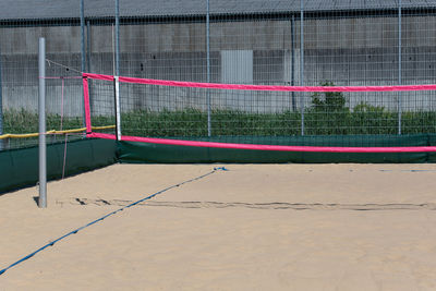 Net on volleyball court 