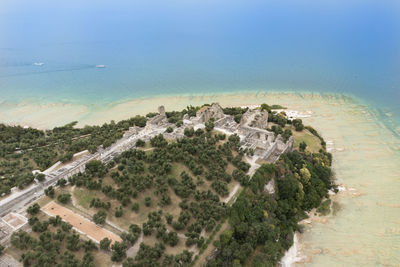 High angle view of sea against sky