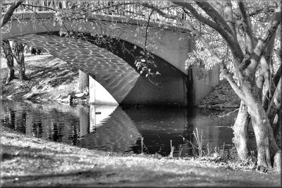 High angle view of bridge over water