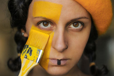 Close-up portrait of a woman