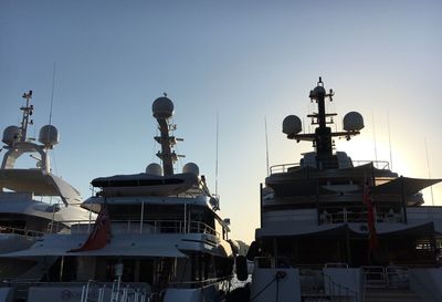 Ferries moored at port