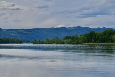 Scenic view of river danube against sky