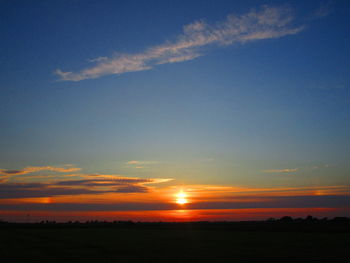 Scenic view of silhouette landscape against sky during sunset