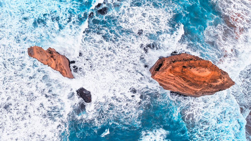 High angle view of swimming pool in sea