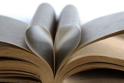 Heart shape made from page in book