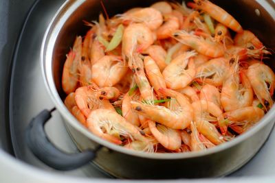 Close-up of seafood in bowl