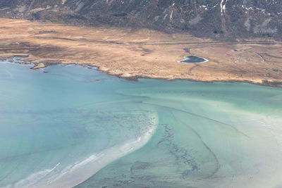 High angle view of beach