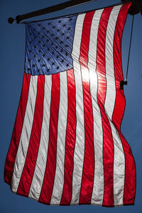 Low angle view of american flag