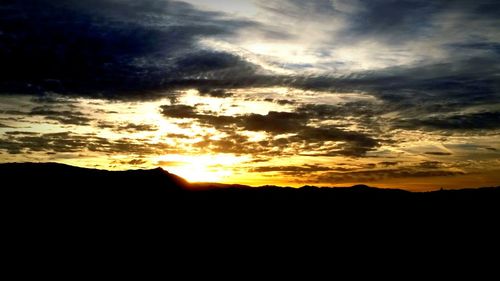 Silhouette of landscape at sunset