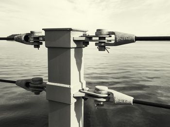 Boat on sea against sky