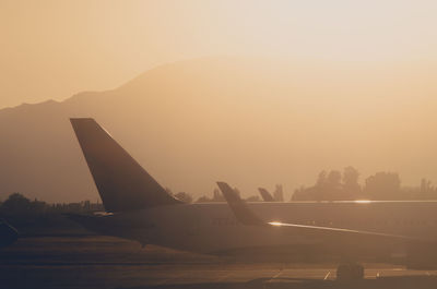 View of cityscape at sunset