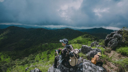 Scenic view of mountains against sky