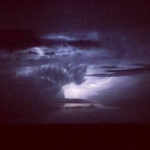 Storm clouds over landscape