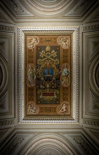 Directly below shot of ceiling of building