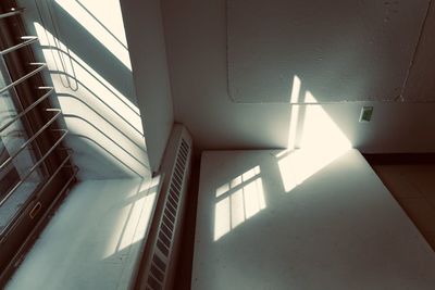 High angle view of staircase in building