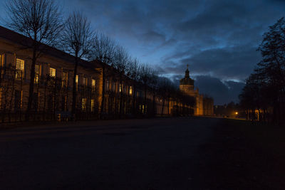 View of illuminated city at night