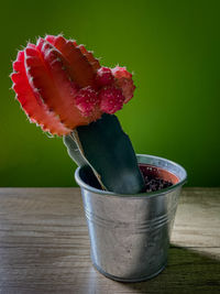 Close-up of strawberry on table