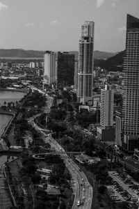 High angle view of cityscape