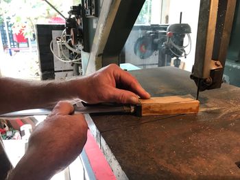 Man working on table