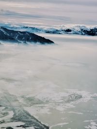 Scenic view of snowcapped landscape against sky