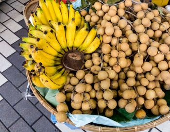 High angle view of fruits in market