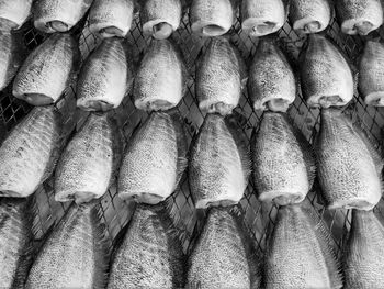 Full frame shot of fish for sale in market