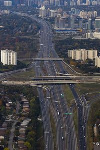 The ontario 401 highway in toronto at sunset