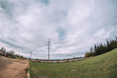 Scenic view of field against sky