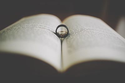 Close-up of human hand on table