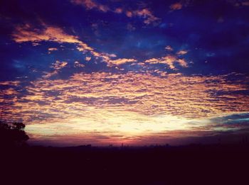 Silhouette of landscape at sunset