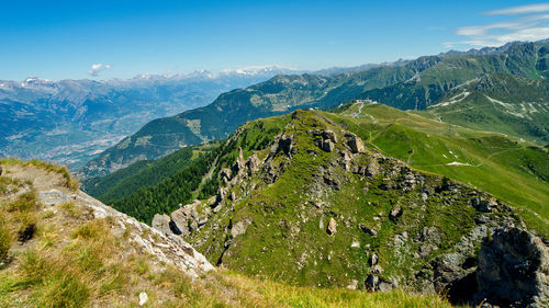 Scenic view of mountains against sky