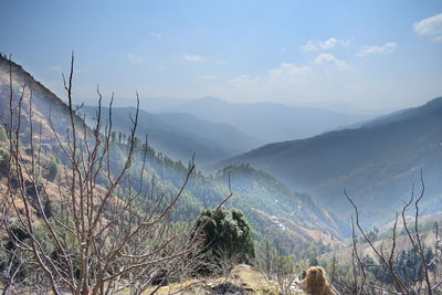 Panoramic view of mountains against sky