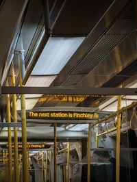 Low angle view of escalator