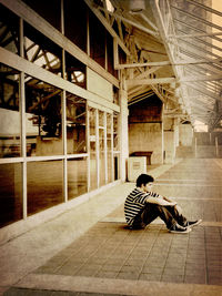 Woman sitting on bench