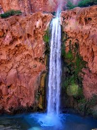 Scenic view of waterfall