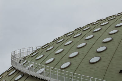 Low angle view of piano against sky