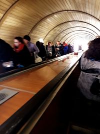 People walking at subway station