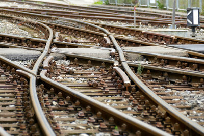 Close-up of railroad track