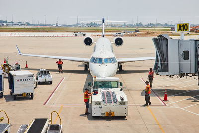 Airplane on airport runway