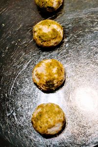 High angle view of food on table