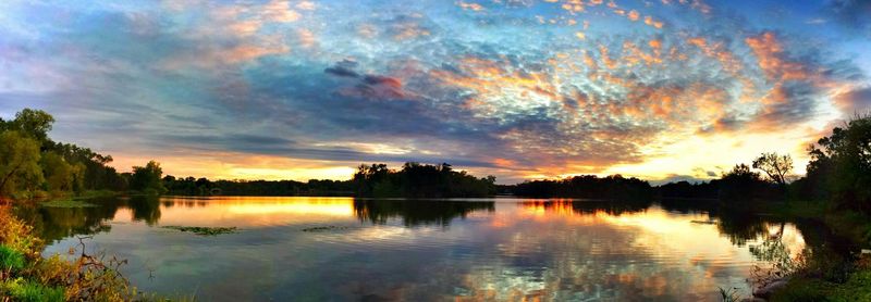 Sunset over lake