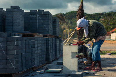 Man working at construction site