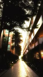 Road passing through city