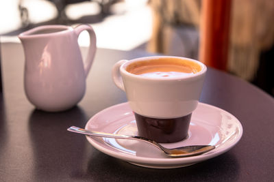 Close-up of coffee on table