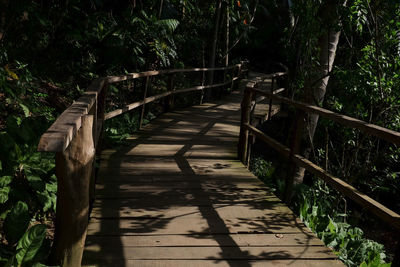 Footbridge with trees in background