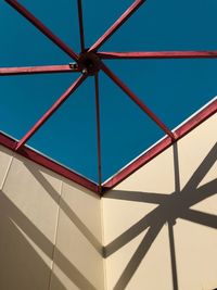 Low angle view of wall against clear sky